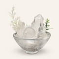 White crystal dried flower glass bowl decorative ornament