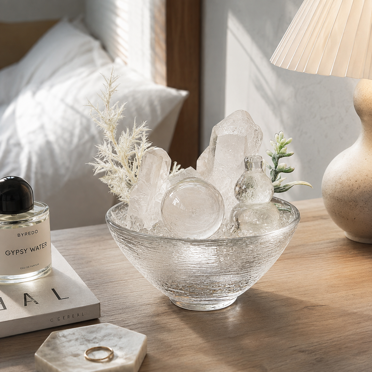 Snowlight Clarity Crystal Garden | Clear Quartz Glass Bowl Décor