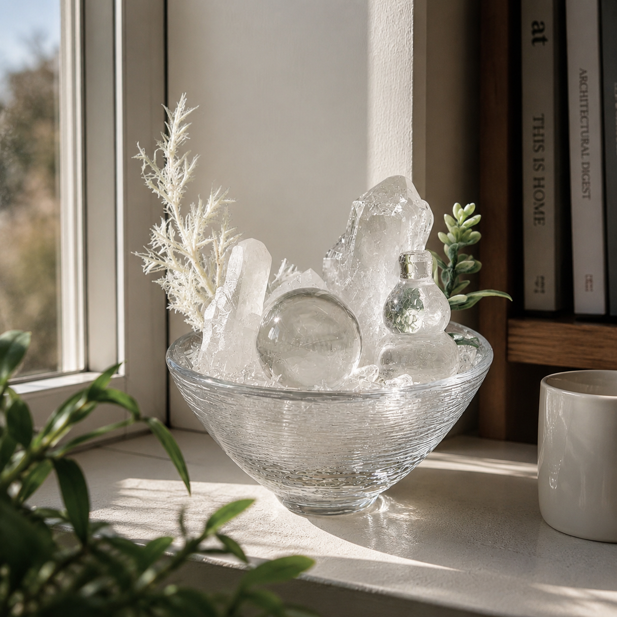 Snowlight Clarity Crystal Garden | Clear Quartz Glass Bowl Décor