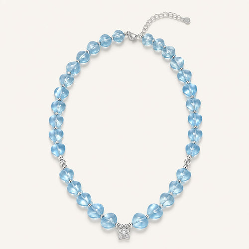 Aquamarine Necklace in 925 Sterling Silver