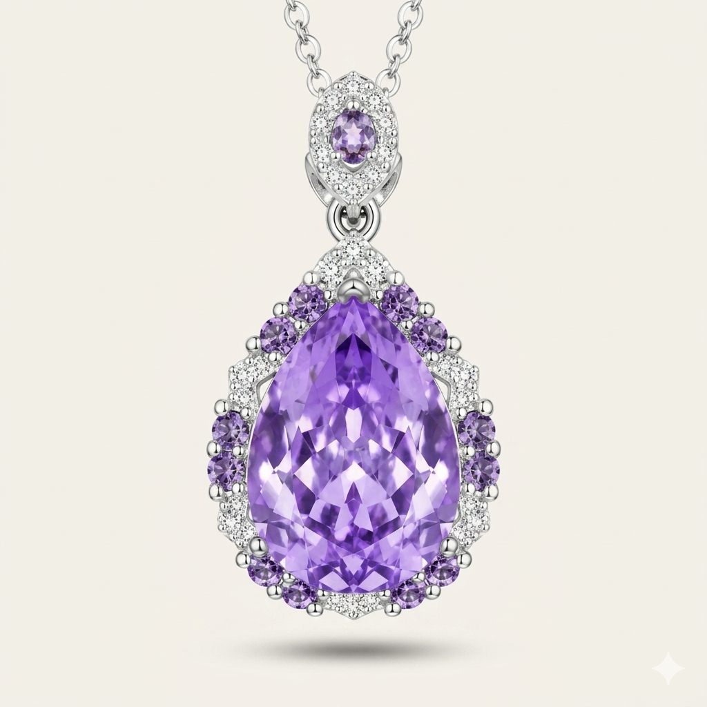 Zircon Necklace in 925 Sterling Silver