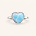Larimar Ring in 925 Sterling Silver