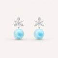 Larimar Earrings in 925 Sterling Silver