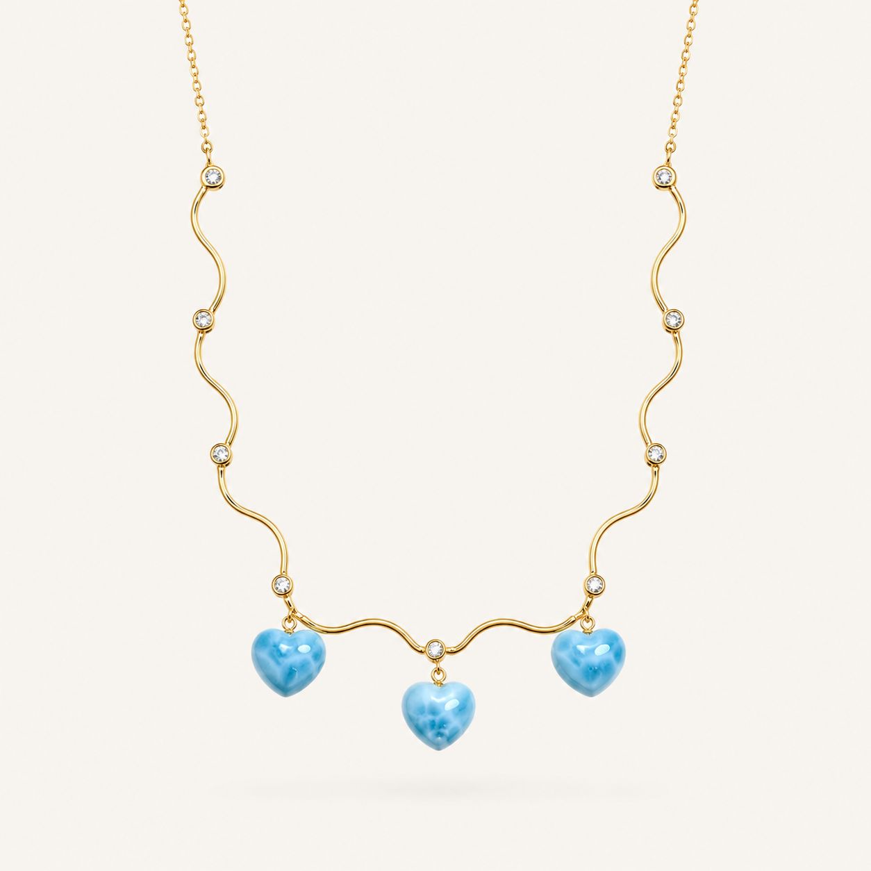Larimar Necklace in 925 Sterling Silver