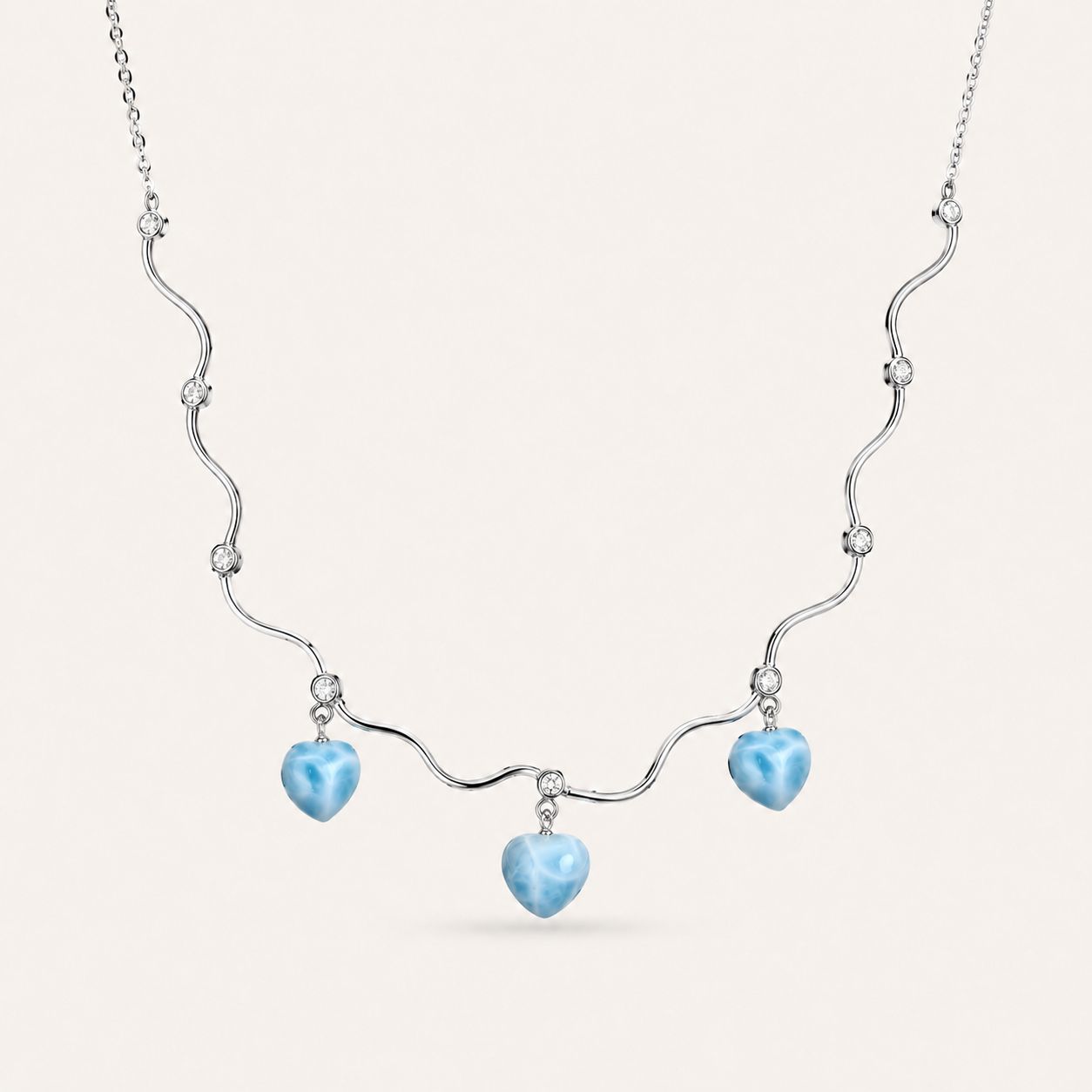 Larimar Necklace in 925 Sterling Silver