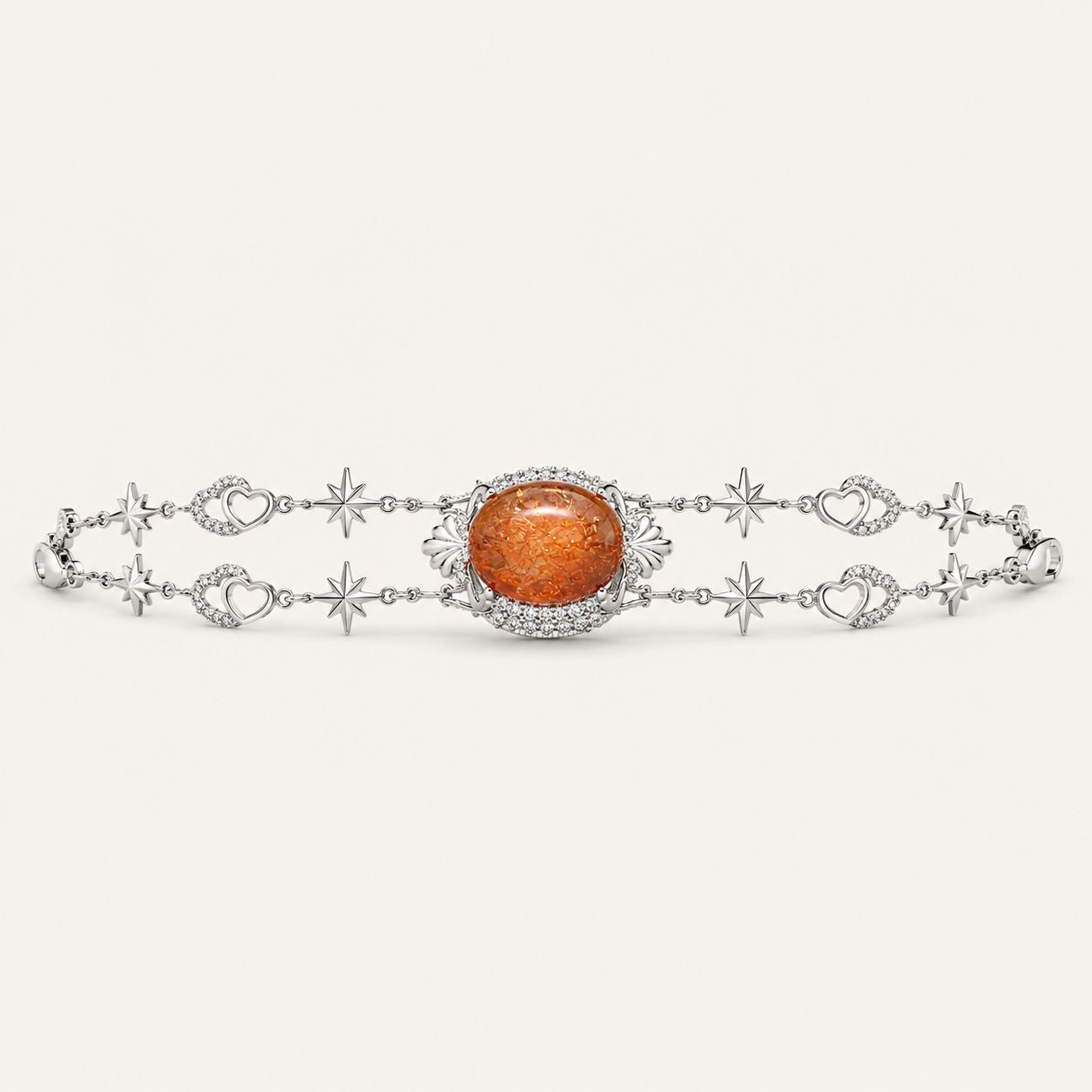 Sunstone Bracelet in 925 Sterling Silver