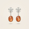 Sunstone Earrings in 925 Sterling Silver