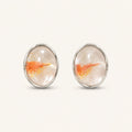 Koi Flower Agate Earrings in 925 Sterling Silver