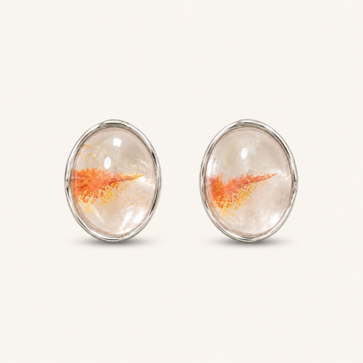 Koi Flower Agate Earrings in 925 Sterling Silver