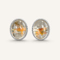 Koi Flower Agate Earrings in 925 Sterling Silver