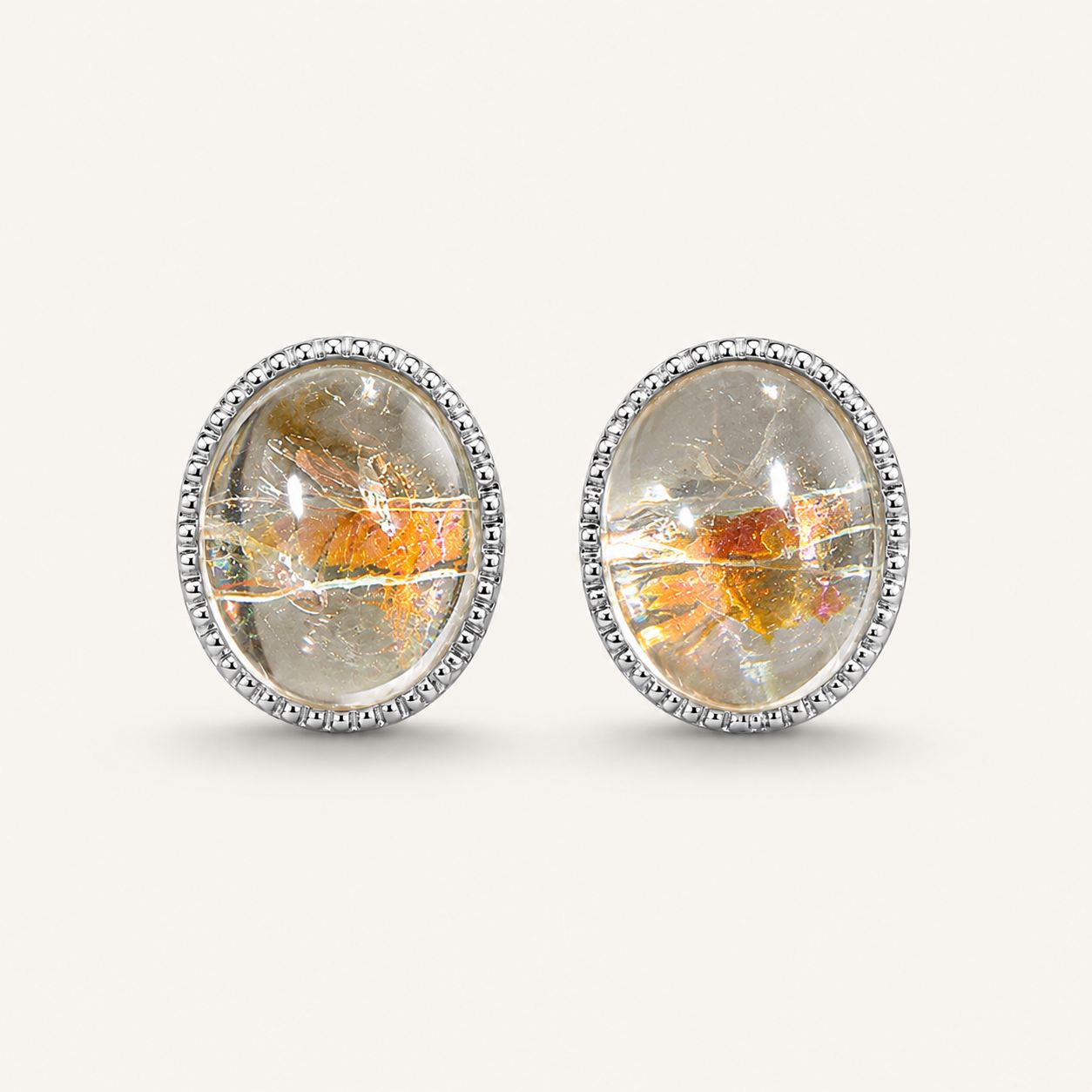 Koi Flower Agate Earrings in 925 Sterling Silver