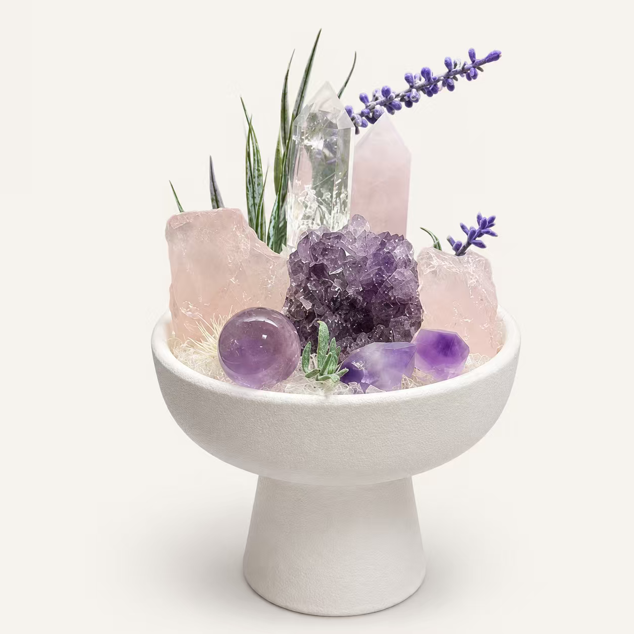 Amethyst strawberry crystal ceramic bowl decorative ornament