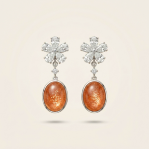 Sunstone Earrings in 925 Sterling Silver